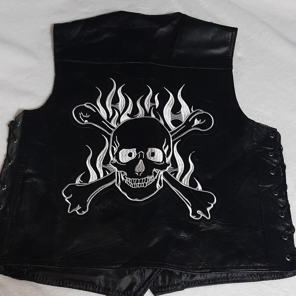 Leather Biker Vest Size Medium
